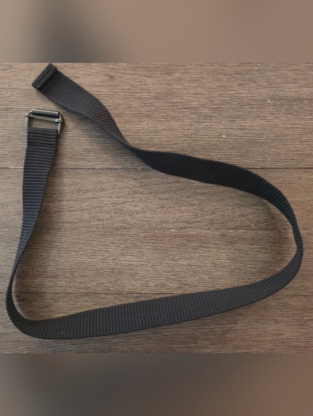 Men's Belt Size 36 Adjustable Black Webbing Strap with Metal Buckle